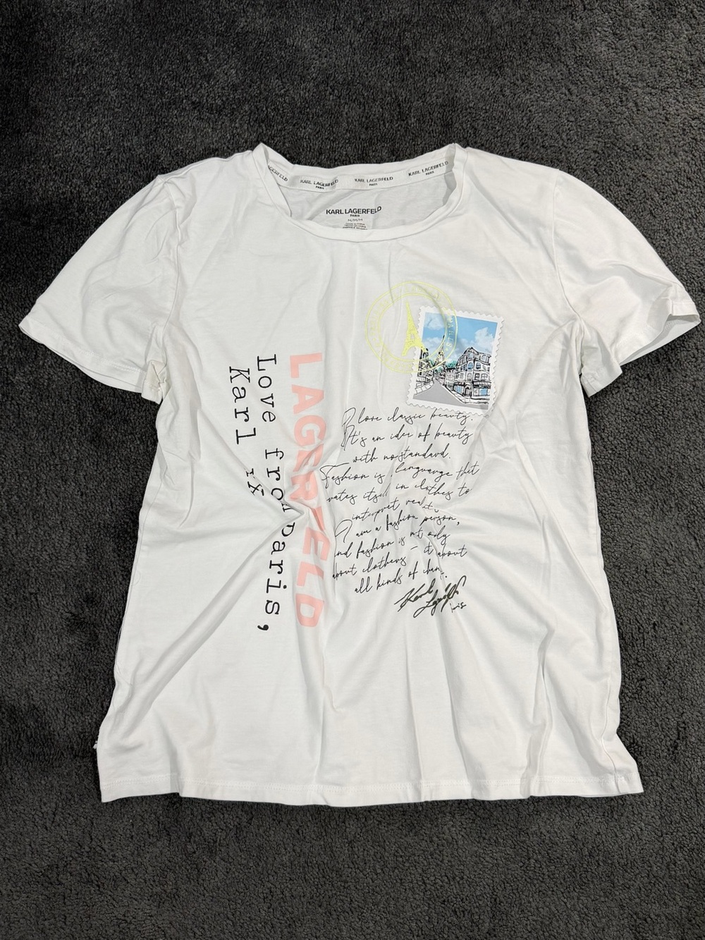 Karl Lagerfeld White Graphic Short-Sleeve Tee